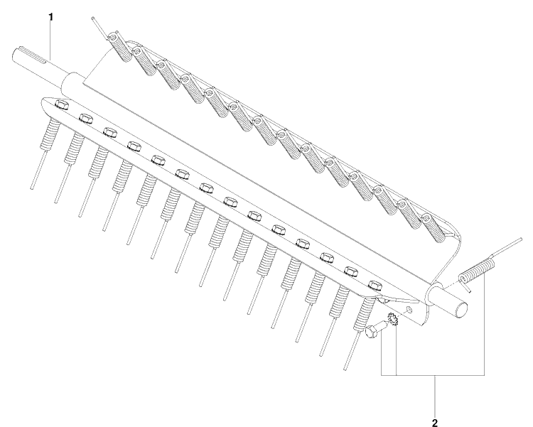 Spring Tine Diagram and Parts List for (966067801)(2010-02) Husqvarna Dethatcher