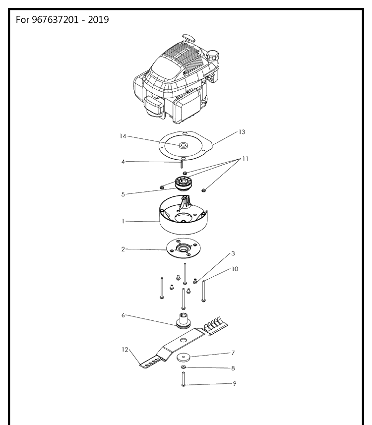 Engine Diagram and Parts List for DBS51  Husqvarna Lawn Mower
