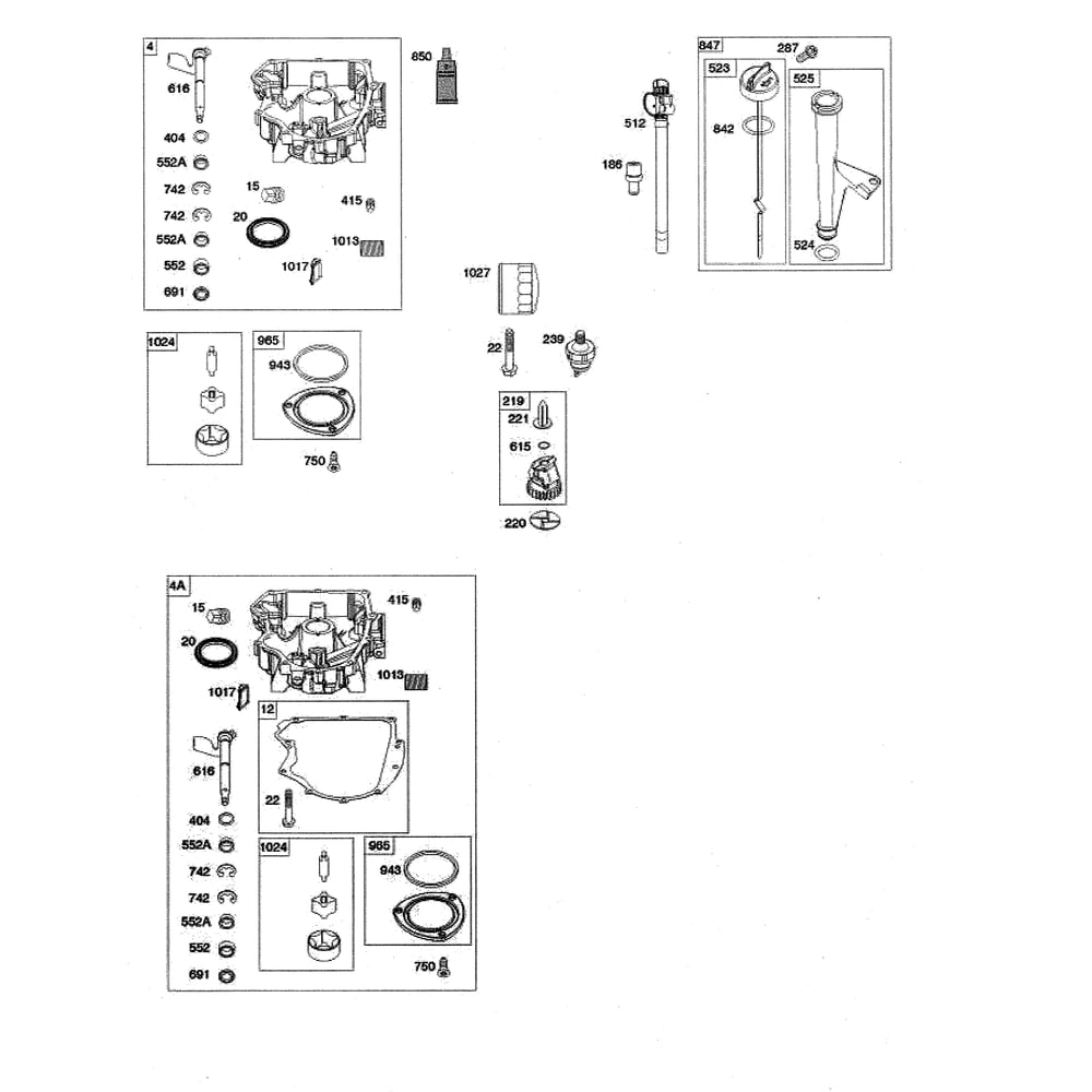Engine >> Sump/Oil Pump Diagram and Parts List for  Husqvarna Lawn Tractor