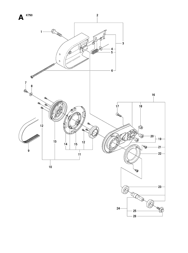 Belt Guard And Pulley Diagram and Parts List for (544936207)(2010-02) Husqvarna Lawn Tractor Accessories