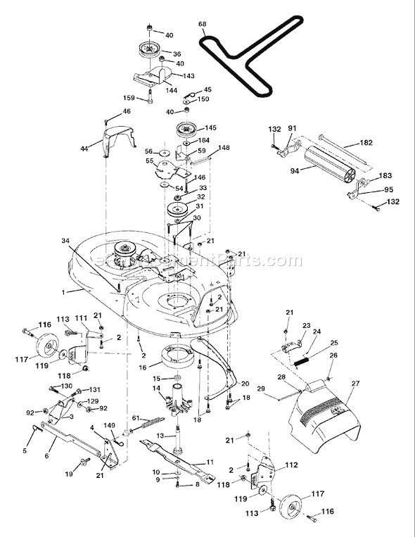 Page F Diagram and Parts List for (96013000201) (2005-01) Husqvarna Lawn Tractor