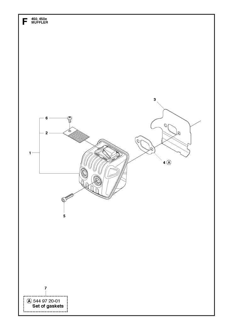 Muffler Diagram and Parts List for 2011-07 Husqvarna Chainsaw