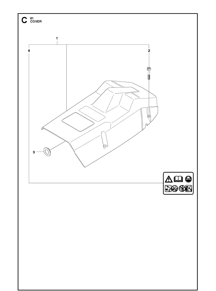 Cover Diagram and Parts List for 20162700001-20173200000 Husqvarna Chainsaw