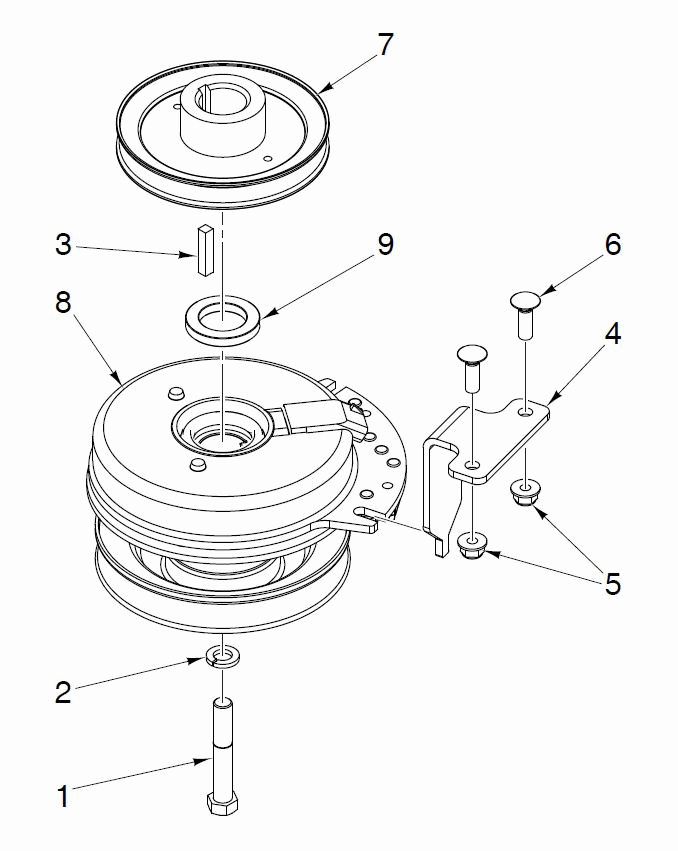 Clutch Diagram and Parts List for (970497202-00)(2020-10) Husqvarna Lawn Tractor