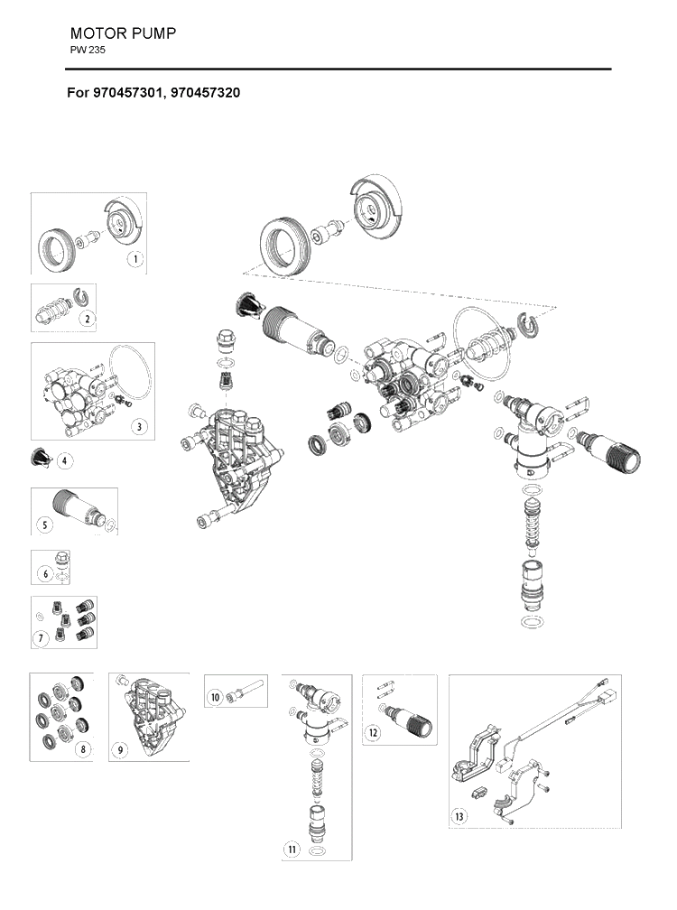 Pump 2 Diagram and Parts List for  Husqvarna Pressure Washer