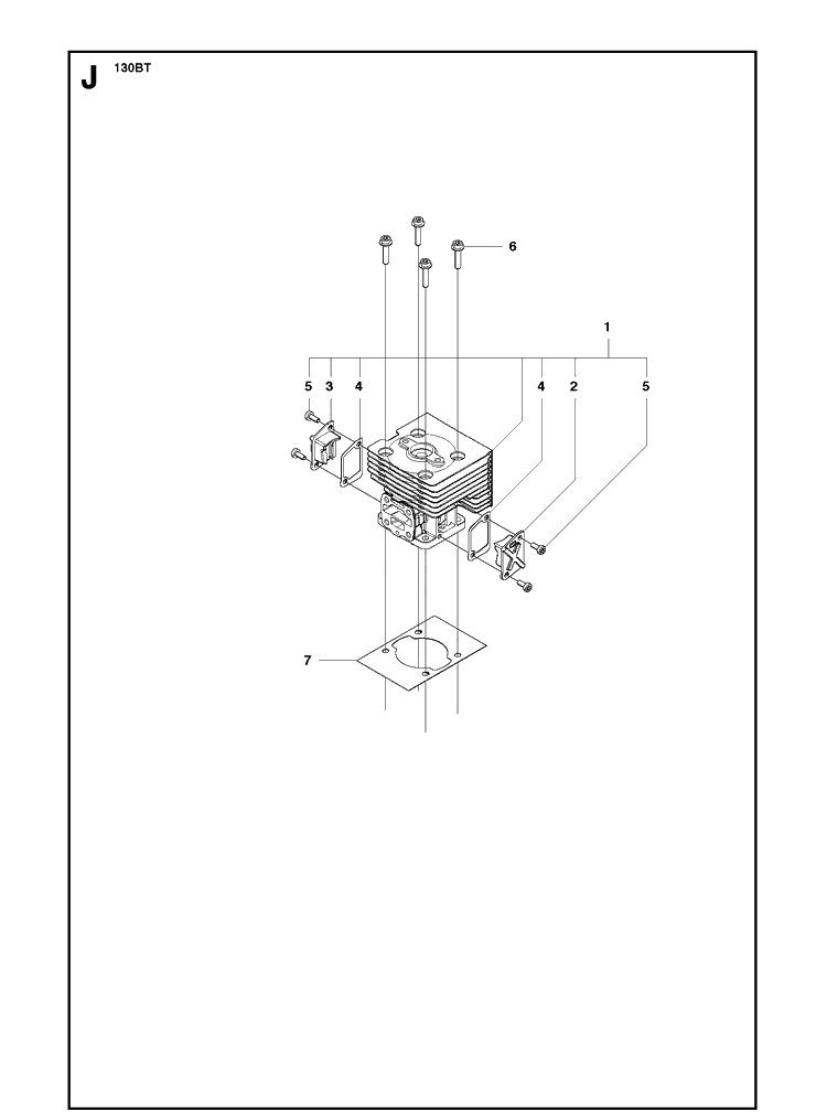 Cylinder Diagram and Parts List for  Husqvarna Leaf Blower / Vacuum
