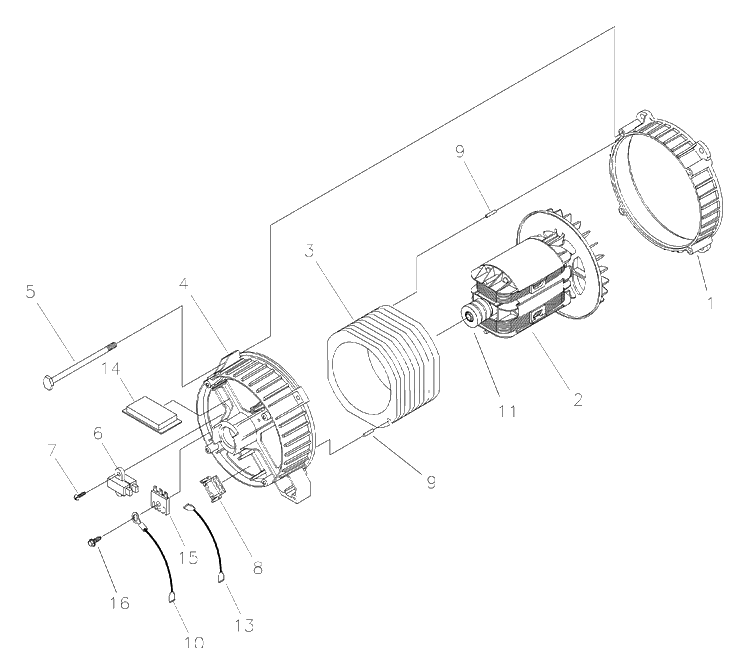 Alternator Diagram and Parts List for 2006-04 Husqvarna Generator