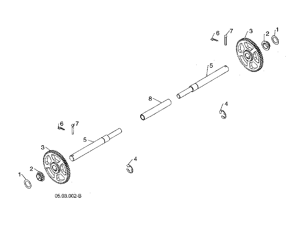 Axle/gears Diagram and Parts List for  Husqvarna Snow Blower