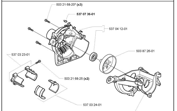 Cylinder And Piston 1 Diagram and Parts List for 2000-10 Husqvarna Brush Cutter