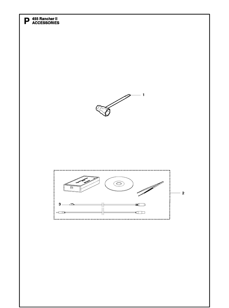 Accessories Diagram and Parts List for (Rancher II)(2012-06) Husqvarna Chainsaw