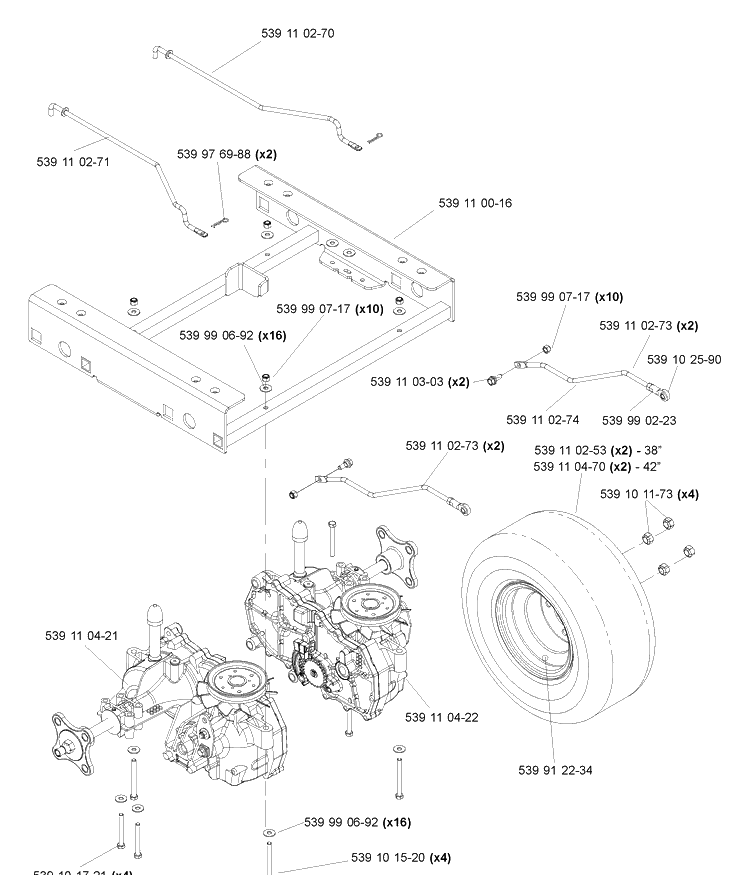 Ezt Diagram and Parts List for 2004-11 Husqvarna Lawn Mower