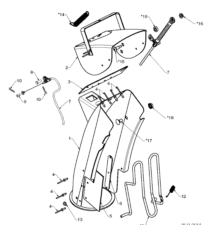 Control Panel And Discharge Chute Diagram and Parts List for (97046860101)(2020-06) Husqvarna Snow Blower