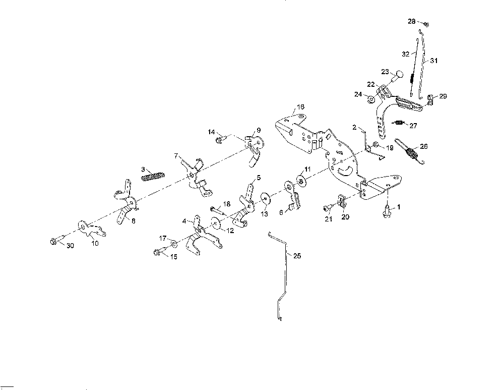 Engine controls Diagram and Parts List for  Husqvarna Lawn Tractor