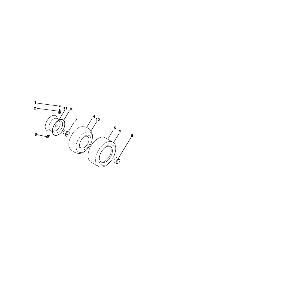 Wheels And Tires Diagram and Parts List for  Husqvarna Lawn Tractor