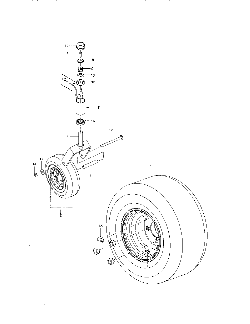 Wheels & tires Diagram and Parts List for  Husqvarna Lawn Mower
