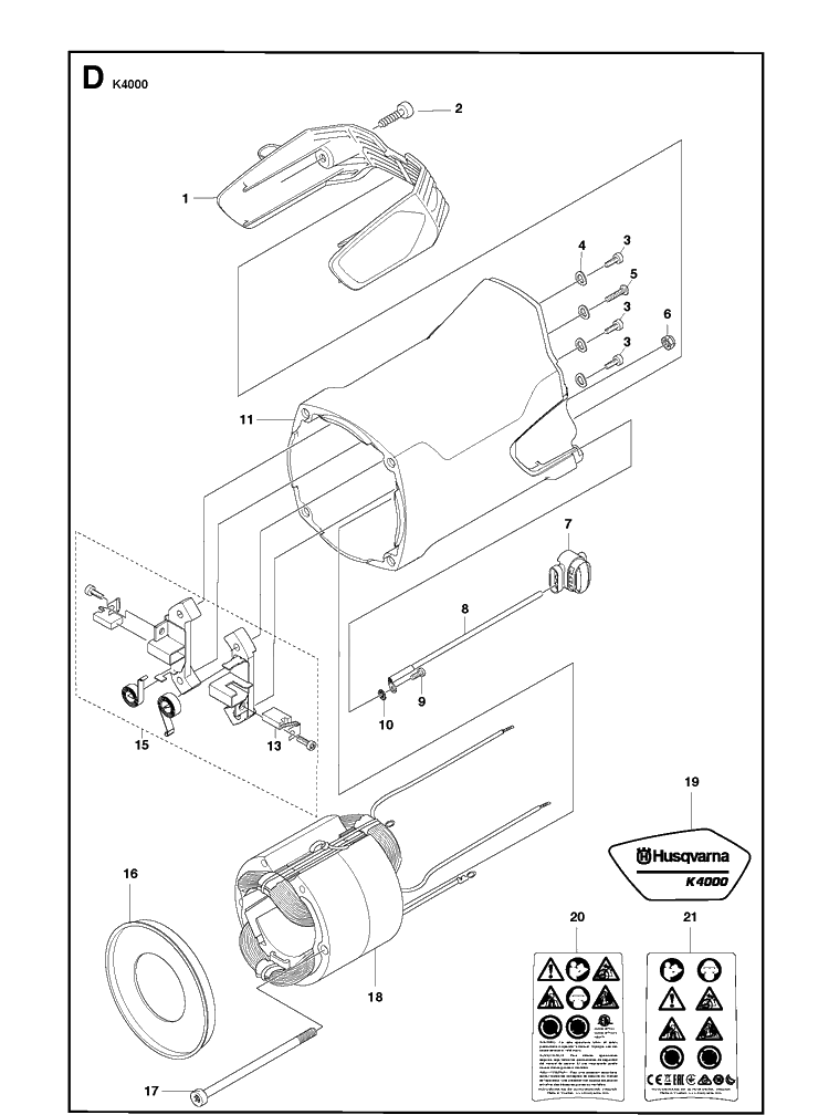 Motor Housing Diagram and Parts List for 2018-03 Husqvarna Lawn Tractor Accessories