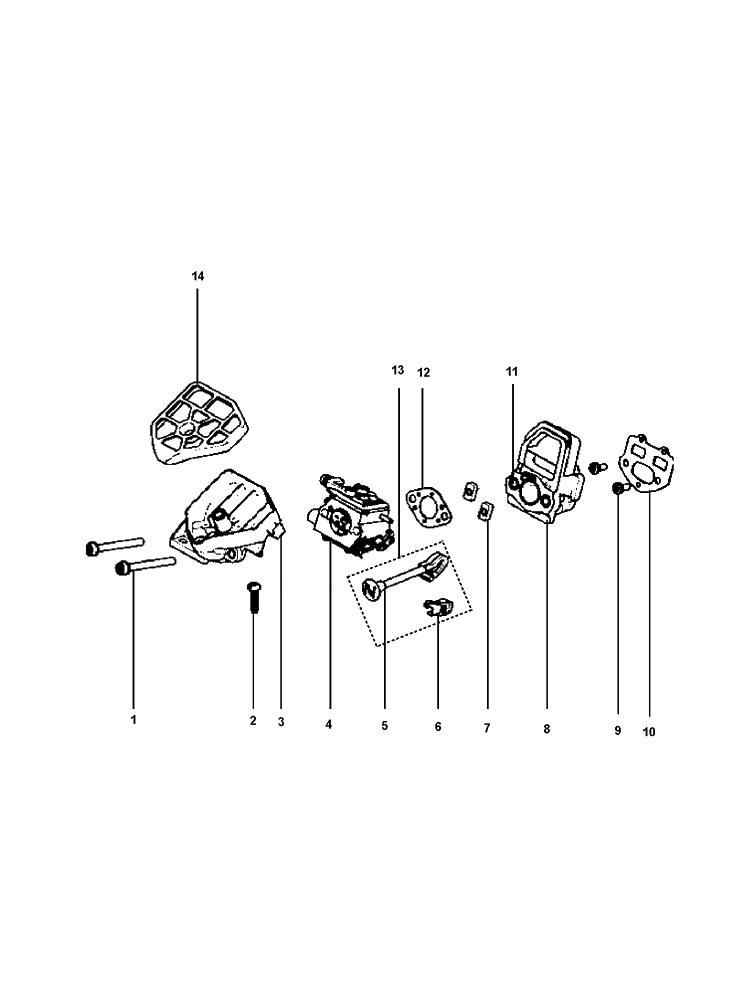 Carburetor And Air Filter Diagram and Parts List for  Husqvarna Chainsaw