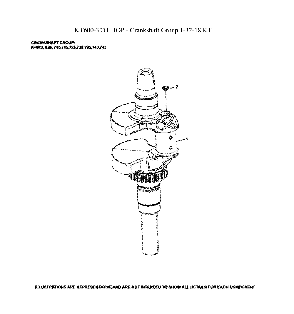 Crankshaft Diagram and Parts List for  Husqvarna Lawn Mower