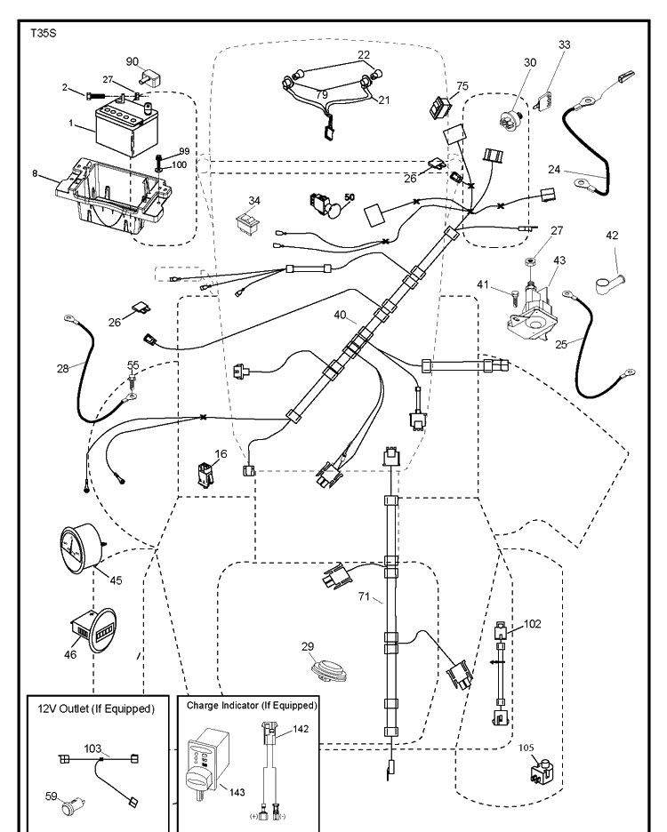 Electrical Diagram and Parts List for CARB-Non-CARB Husqvarna Lawn Tractor