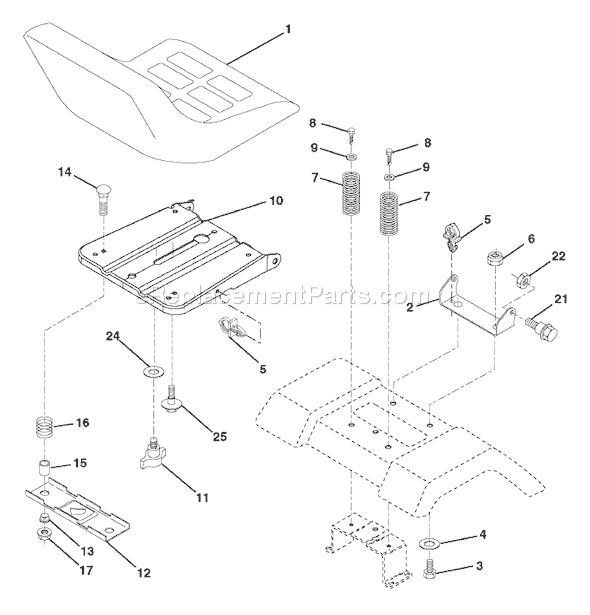 Page H Diagram and Parts List for (96013000201) (2005-01) Husqvarna Lawn Tractor