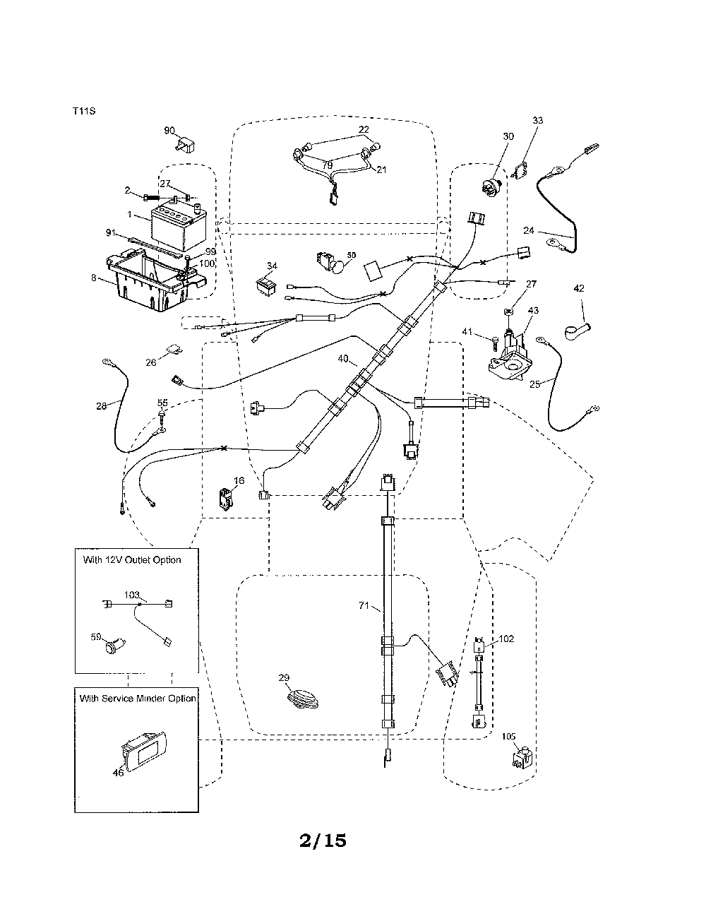 Electrical Diagram and Parts List for  Husqvarna Lawn Tractor