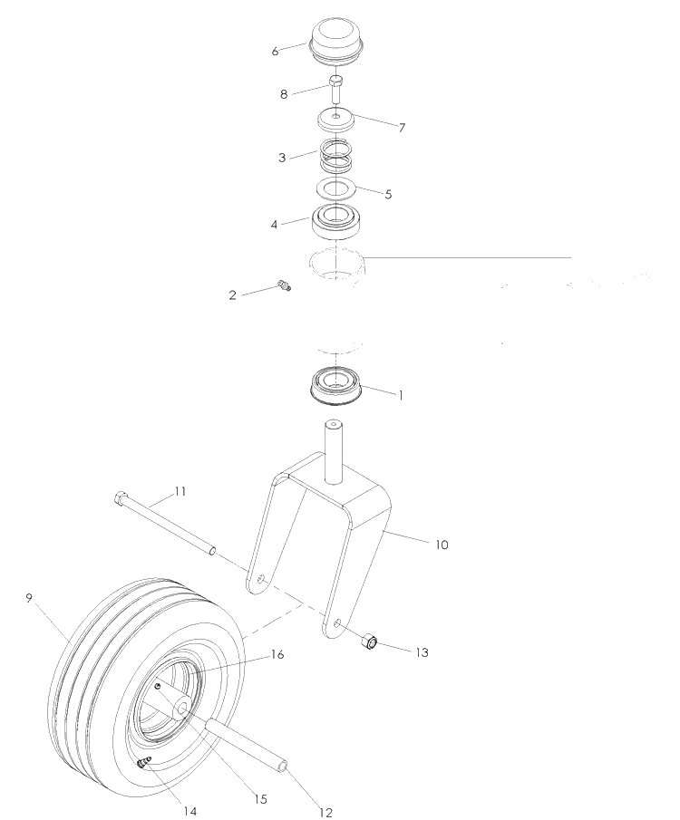 Casters Diagram and Parts List for (968999717)(2007-11) Husqvarna Lawn Mower