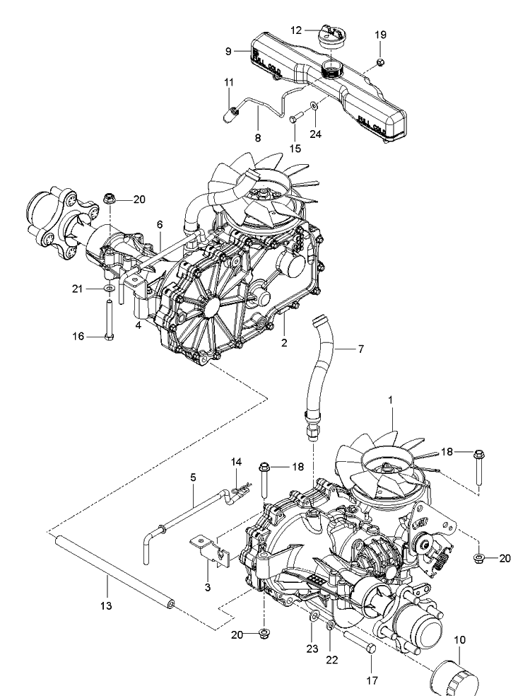 Hydraulic Pump - Motor Diagram and Parts List for (970467701-00)(2020-04) Husqvarna Lawn Mower