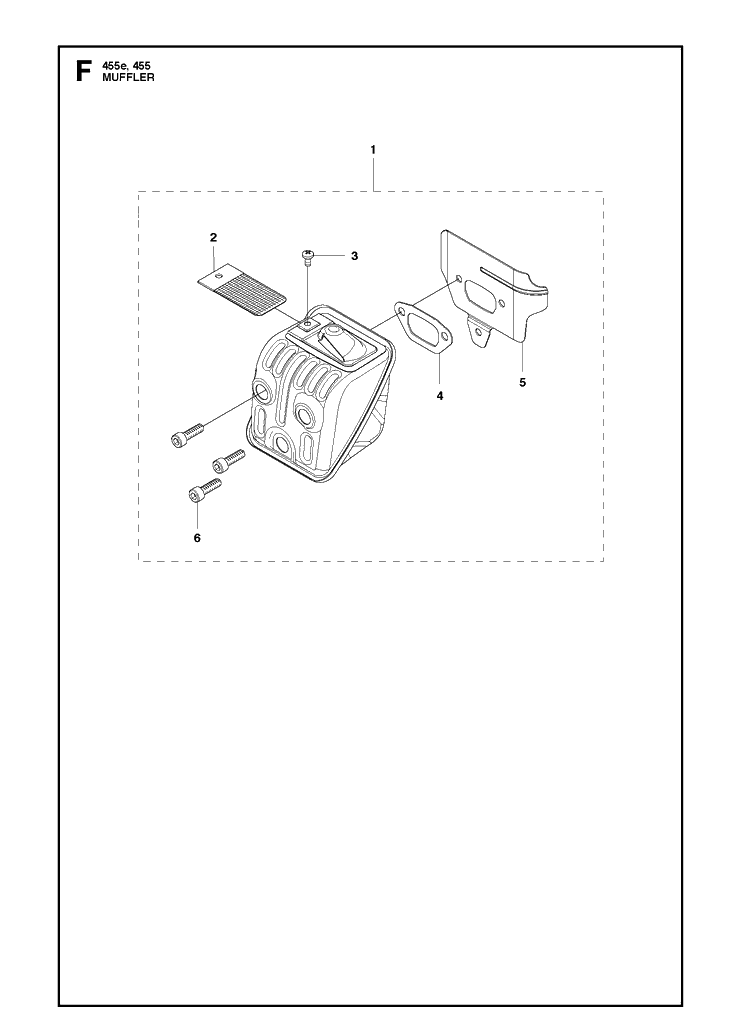 Muffler Diagram and Parts List for RANCHER Husqvarna Chainsaw