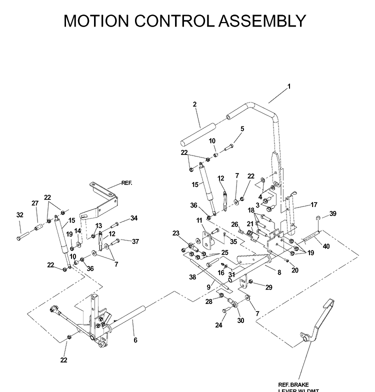 Handle And Controls Diagram and Parts List for IZ5223 (968999208)(2004-09) Husqvarna Lawn Mower