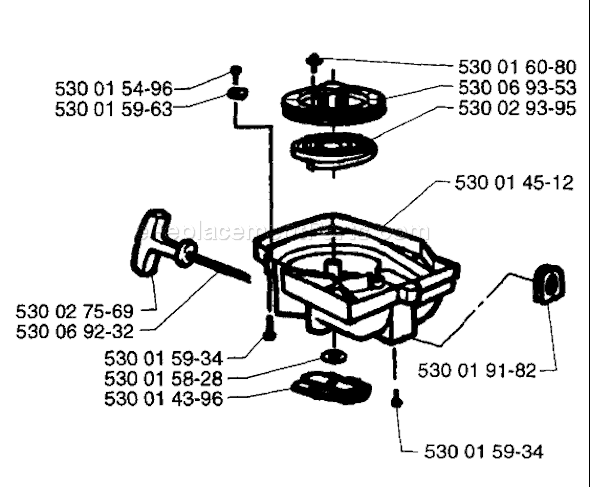 Page J Diagram and Parts List for 18H 1996-03 Husqvarna Trimmer
