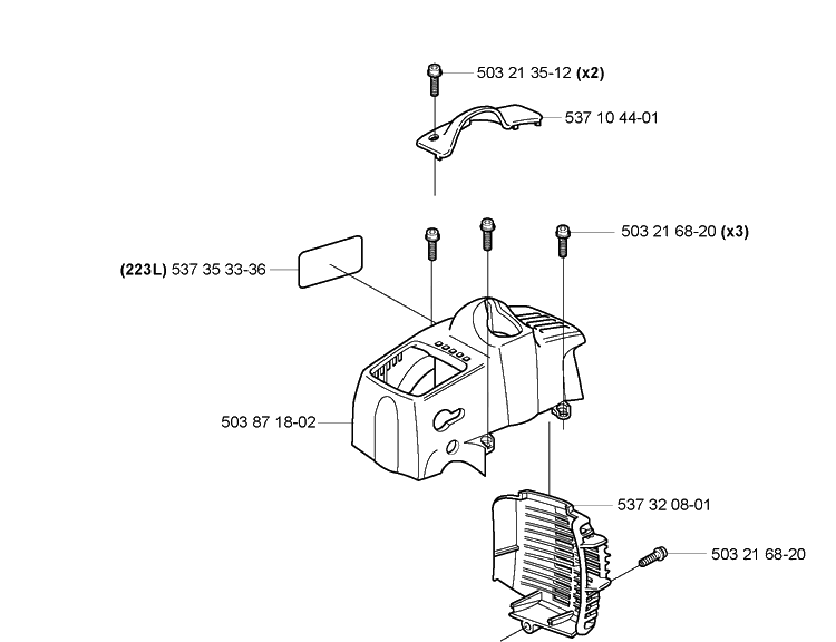 Covers Diagram and Parts List for 2005-04 Husqvarna Trimmer