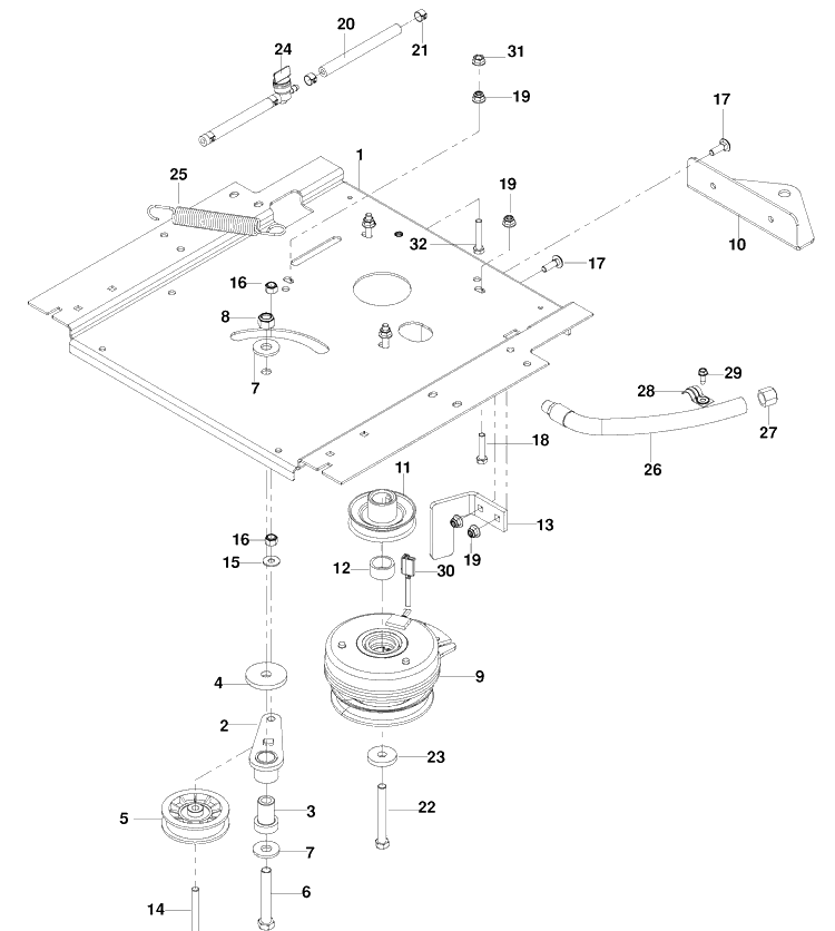 Engine Plate Diagram and Parts List for (96521501)(2010-01) Husqvarna Lawn Mower