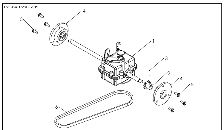Gear Box 2 Diagram and Parts List for DBS51  Husqvarna Lawn Mower