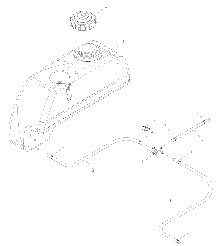 Fuel System Diagram and Parts List for IZ21 (968999774)(2008-01) Husqvarna Lawn Mower