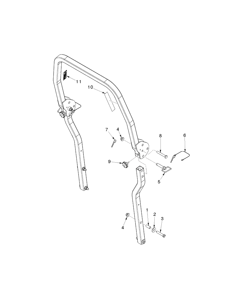 Frame - Roll Protection Diagram and Parts List for  Husqvarna Lawn Mower