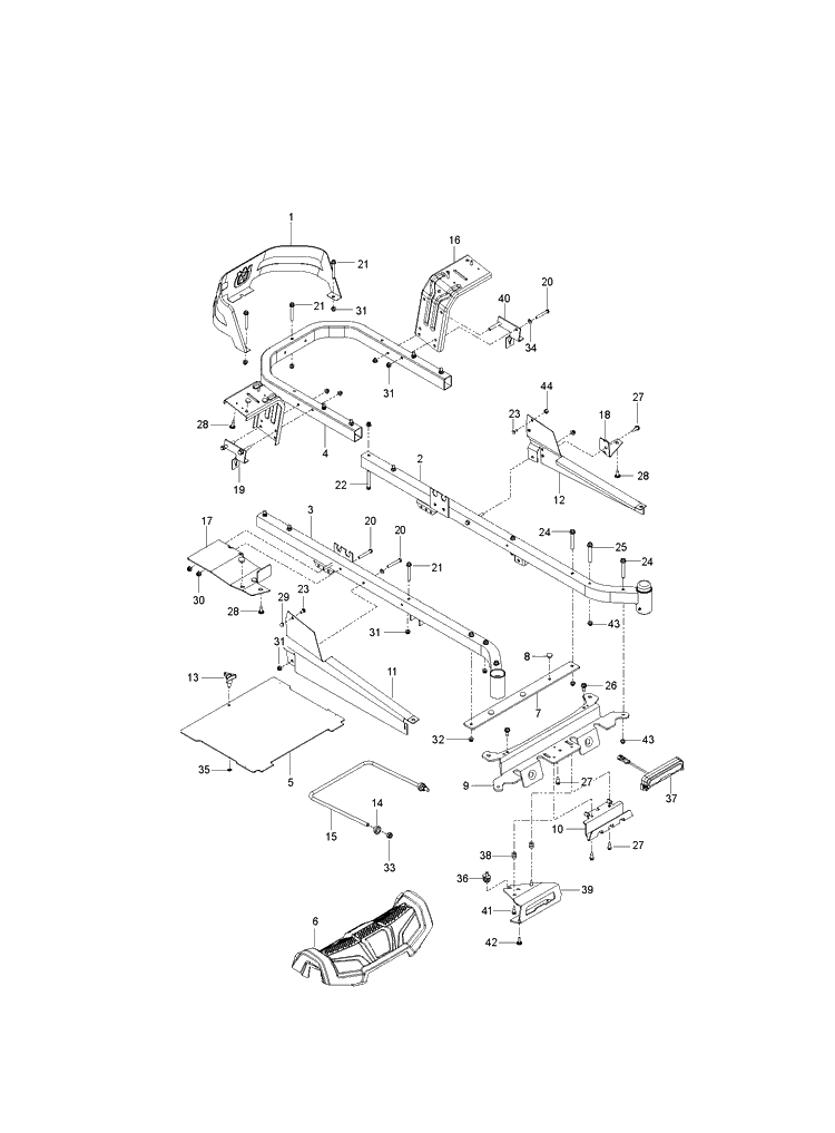 Frame Diagram and Parts List for  Husqvarna Lawn Mower