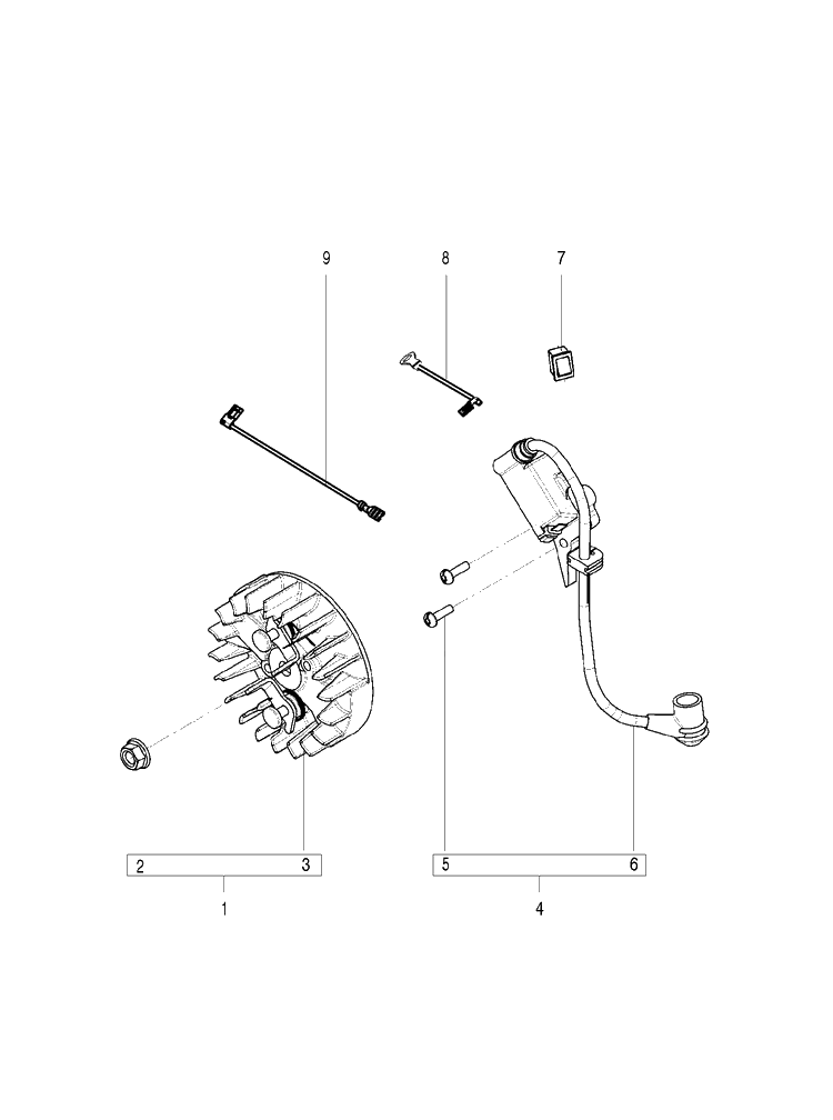 Ignition System Diagram and Parts List for  Husqvarna Chainsaw