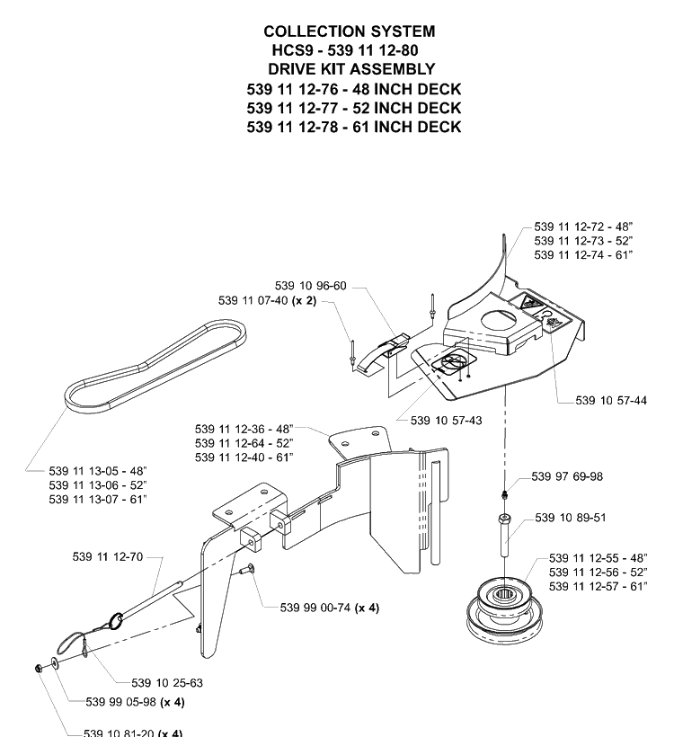 Accessories (Drive Kit Assembly) Diagram and Parts List for IZ5225TSPKOA 2006-02 Husqvarna Lawn Mower