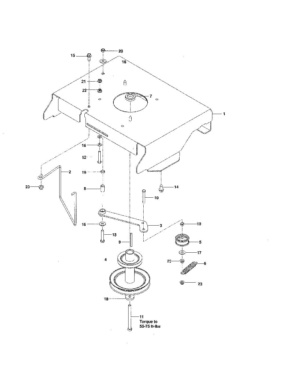 Engine plate Diagram and Parts List for  Husqvarna Lawn Mower