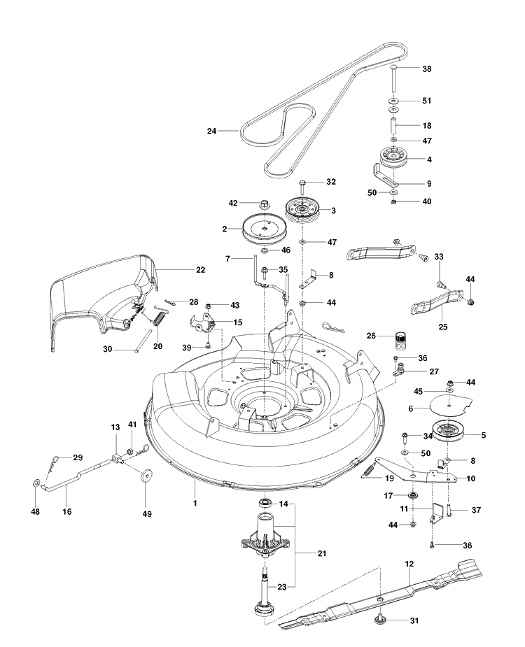 Mower Deck / Cutting Deck Diagram and Parts List for (96658210102)(2015-05) Husqvarna Lawn Mower