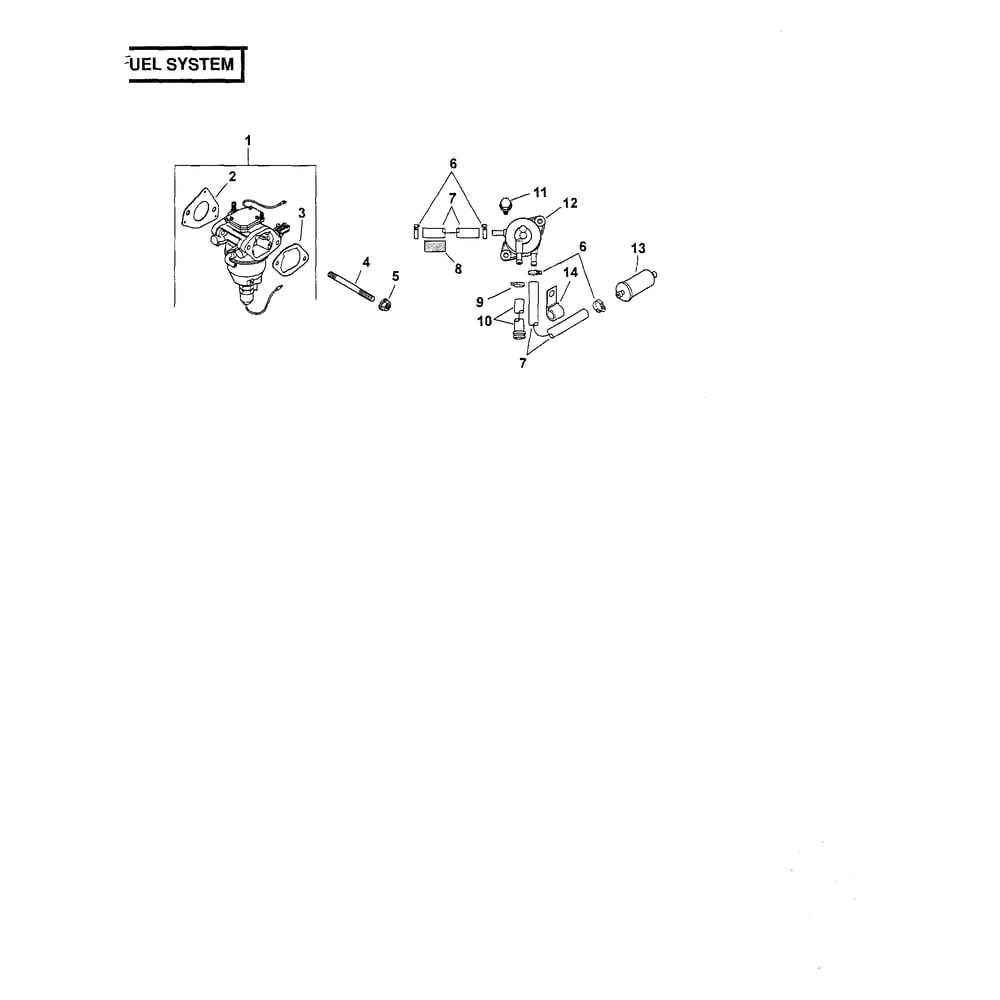 Engine >> Fuel System Diagram and Parts List for  Husqvarna Lawn Tractor