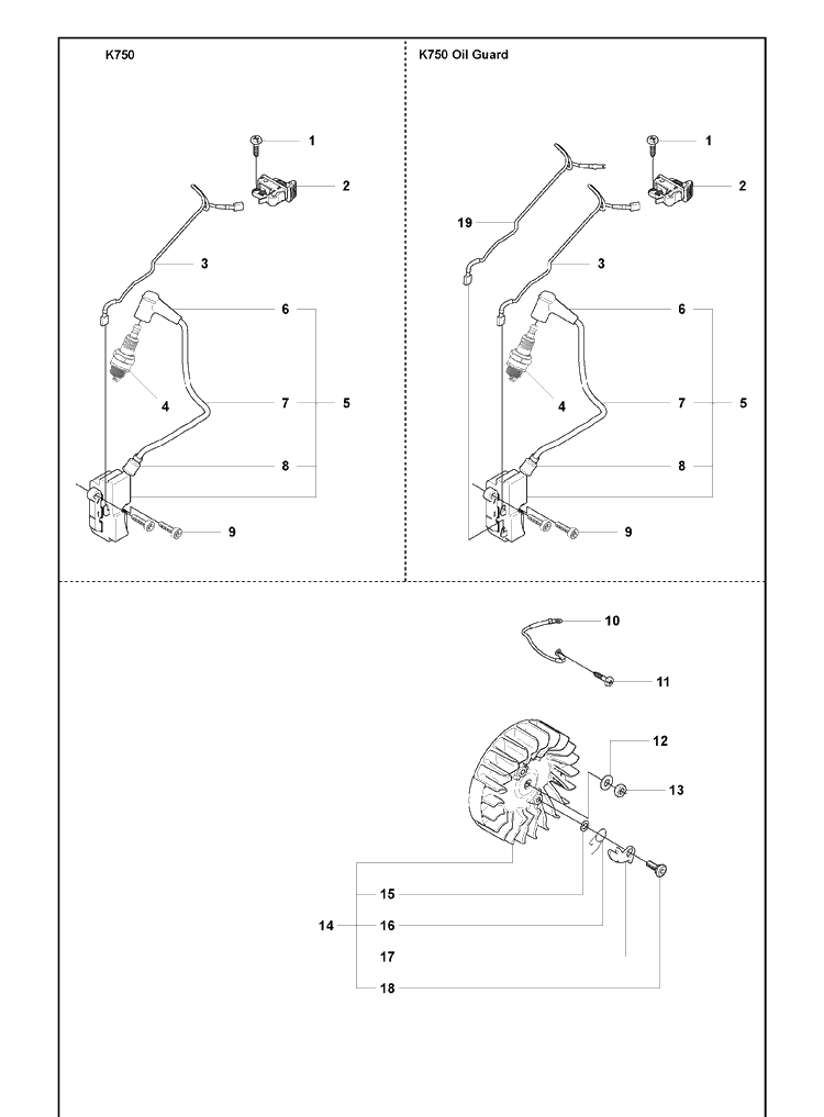 Ignition Module And Spark Plug And Flywheel Diagram and Parts List for 2008-10 Husqvarna Lawn Tractor Accessories