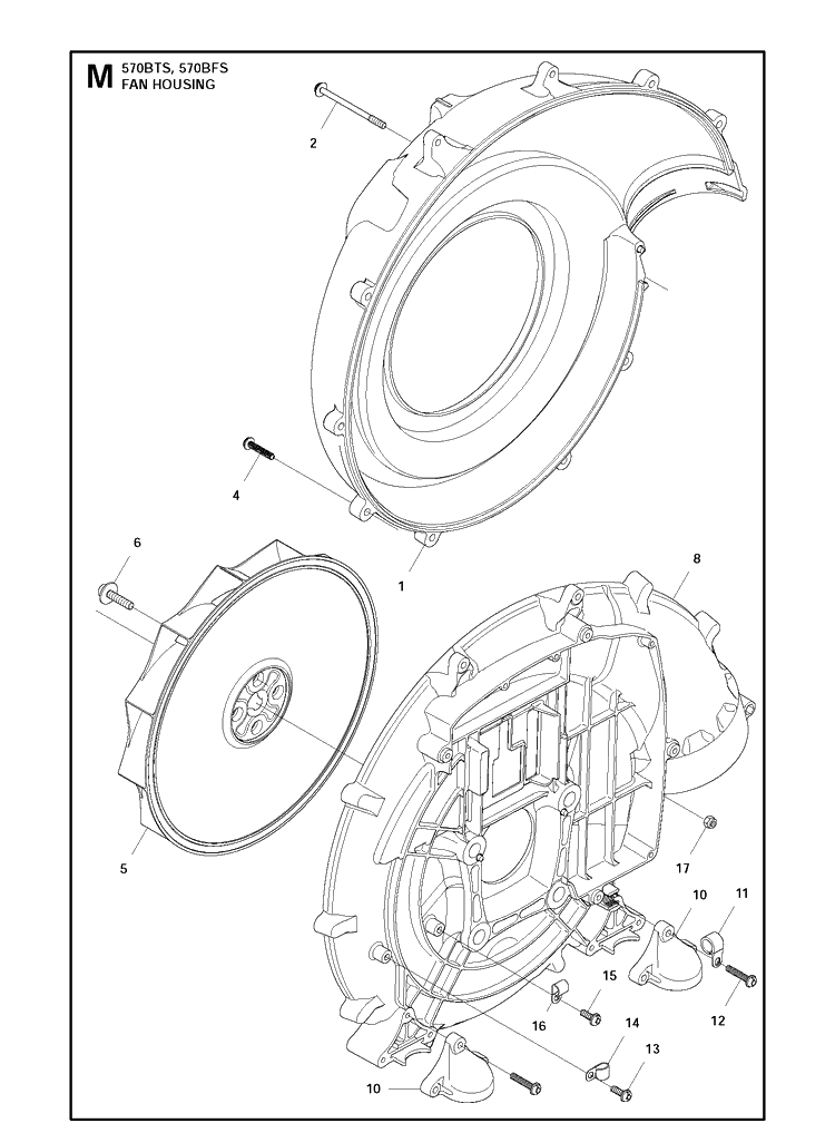 Fan Diagram and Parts List for 20111800001-Current Husqvarna Leaf Blower / Vacuum