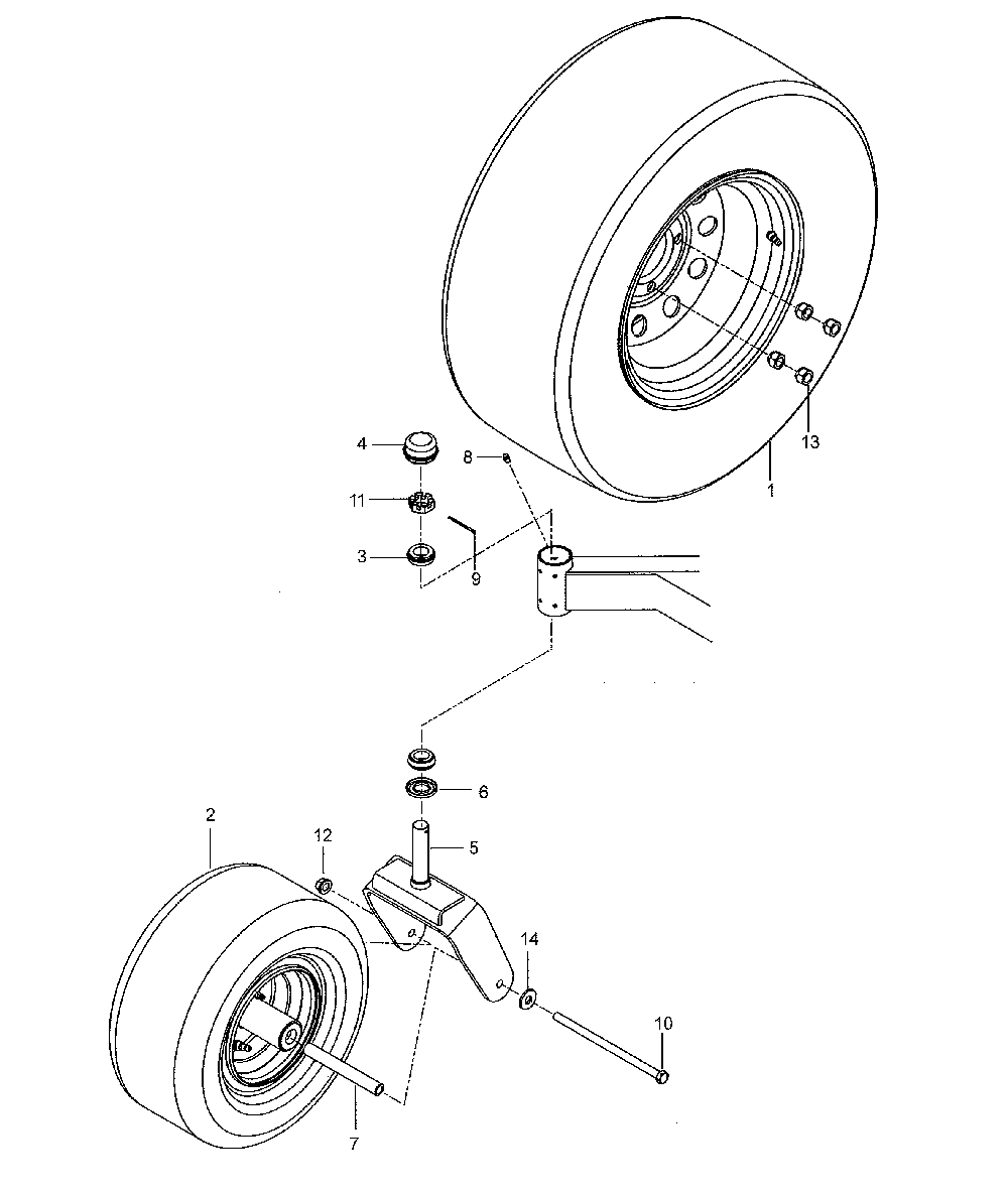Wheels & tires Diagram and Parts List for  Husqvarna Lawn Mower