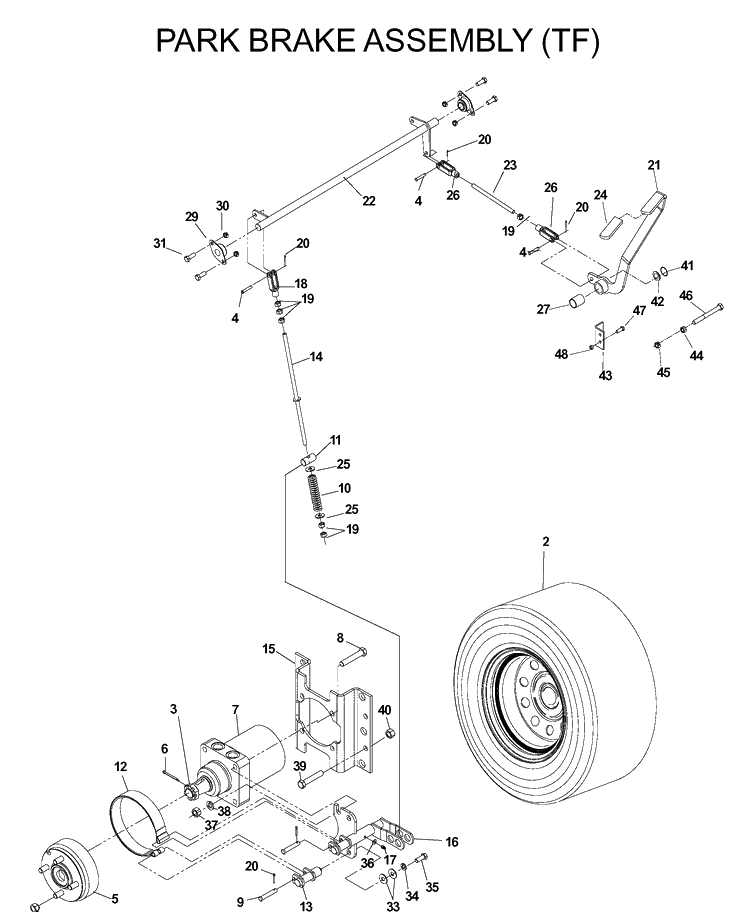 Parking Brake Diagram and Parts List for IZ5223 (968999208)(2004-09) Husqvarna Lawn Mower
