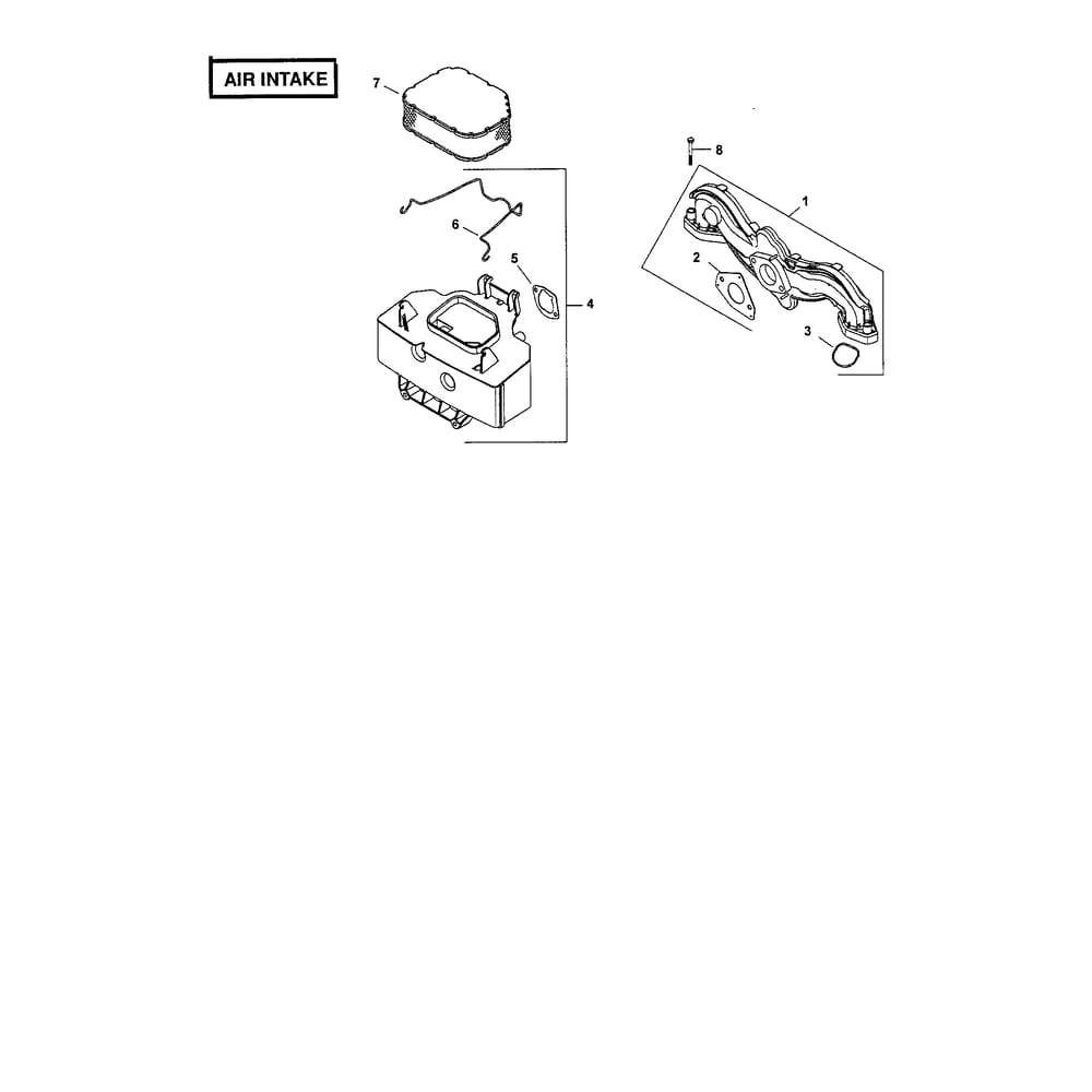 Engine >> Air Intake Diagram and Parts List for  Husqvarna Lawn Tractor