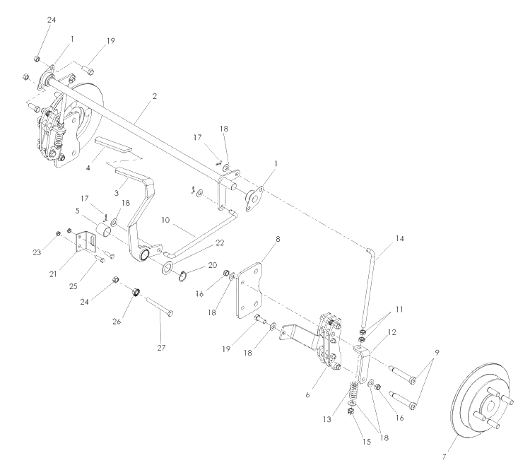 Parking Brake Diagram and Parts List for IZ21 (968999774)(2008-01) Husqvarna Lawn Mower