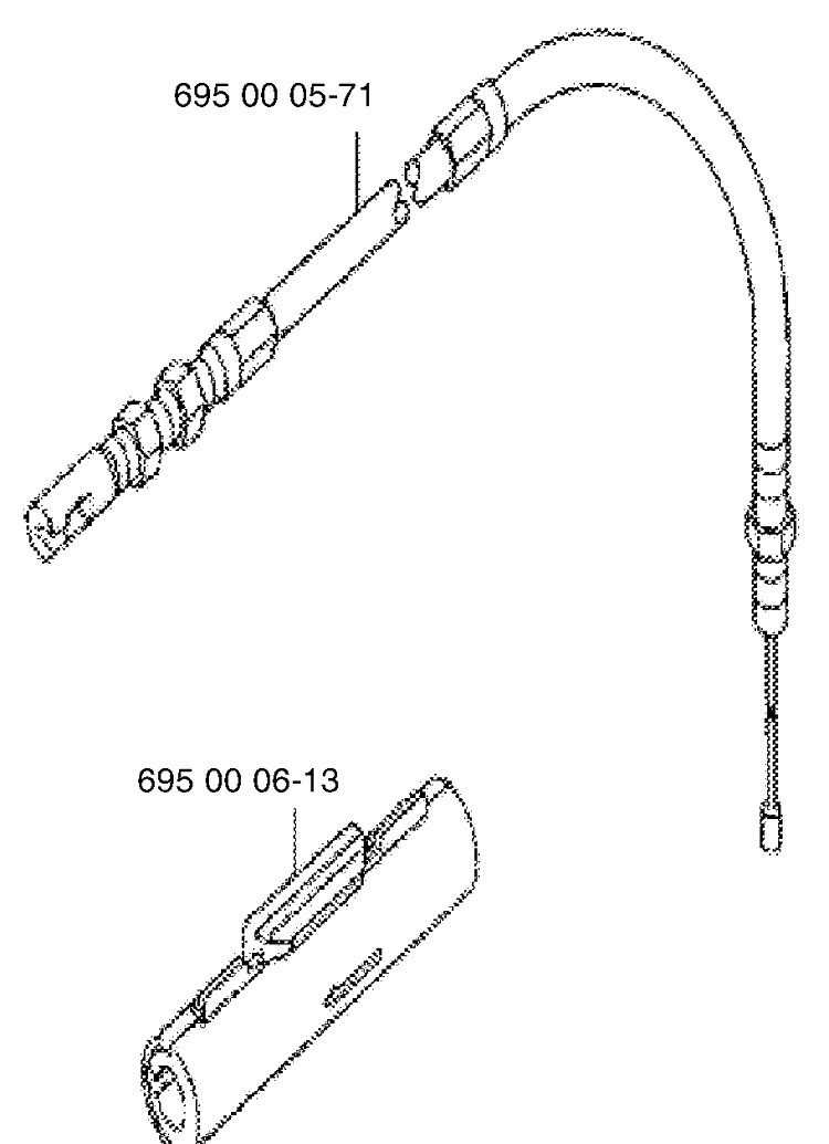 Second Throttle Cable Diagram and Parts List for (WR07-8-98)(1998-10) Husqvarna Leaf Blower / Vacuum