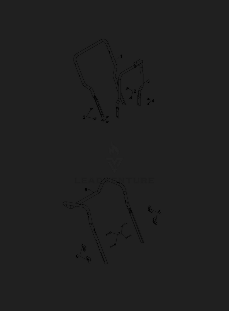 Handle Diagram and Parts List for  Husqvarna Snow Blower
