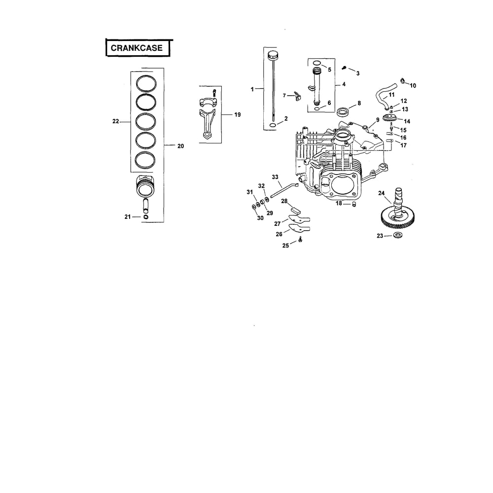 Engine >> Crankcase Diagram and Parts List for  Husqvarna Lawn Tractor
